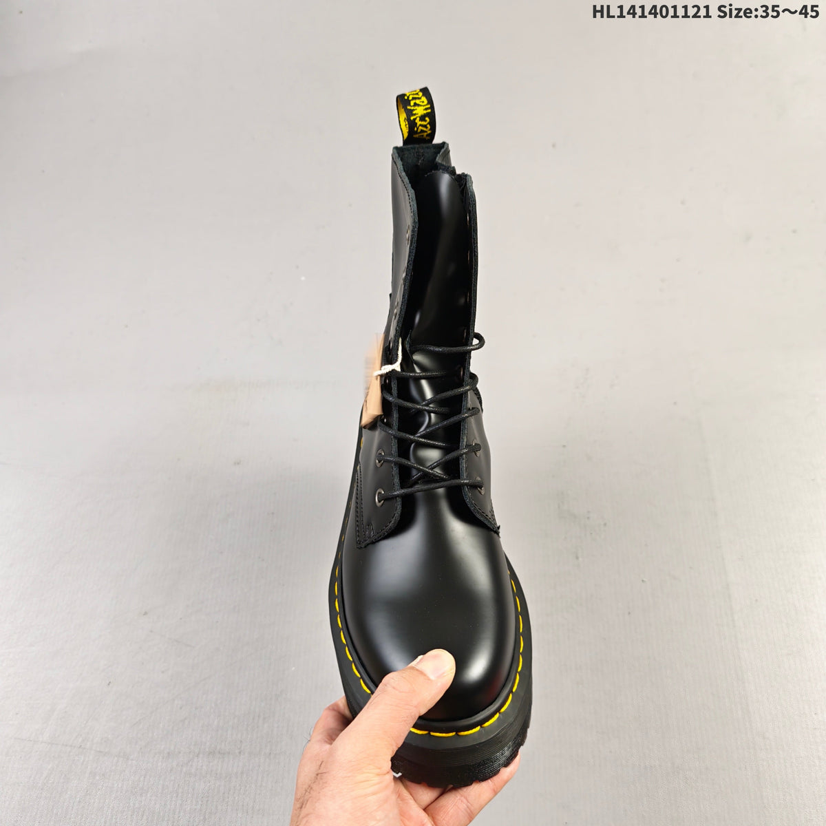 1057 Black Platform Lace-Up Boots by Dr. Martens - product image from the listing.