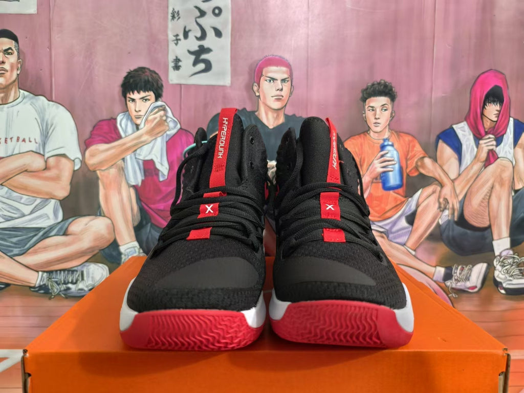 Nike Hyperdunk X Basketball Shoes in Black and Red - product image from the listing.