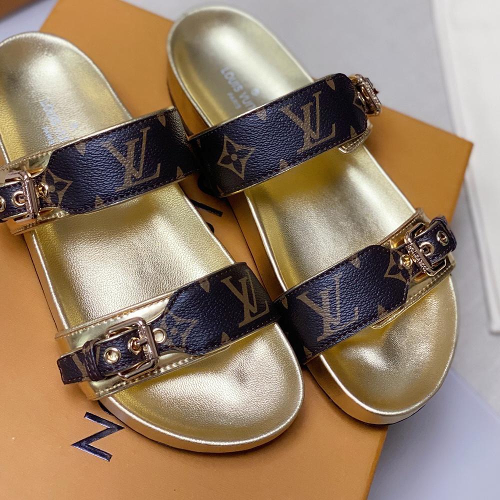 Gold Bom Dia Flat Mule by Louis Vuitton - product image from the listing.