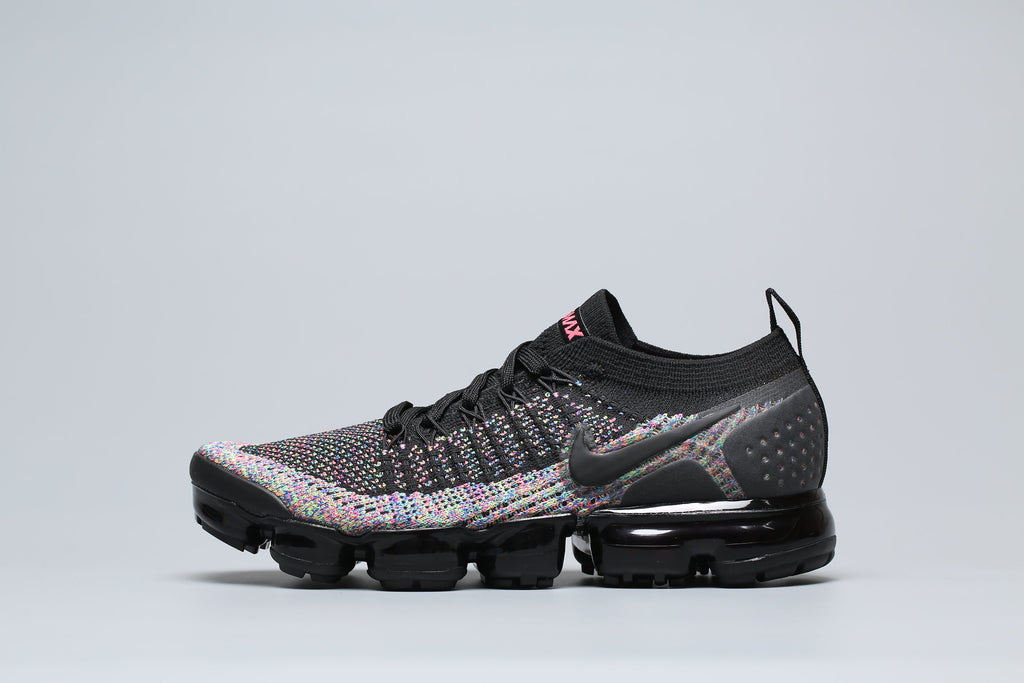 Nike Air VaporMax Flyknit 2 Sneakers in Black Multicolor 942842-015 - product image from the listing.