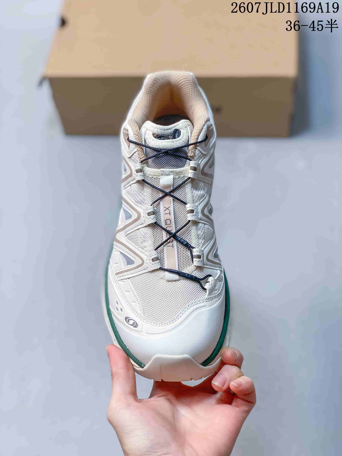 Salomon XT-Quest Trail Sneakers in White Green 2607JLD1169A19 - product image from the listing.