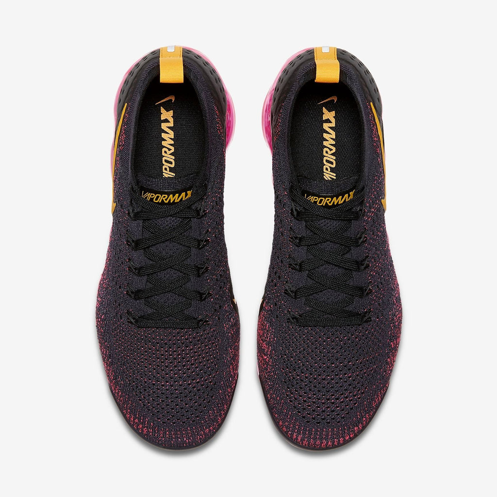 Nike Air VaporMax Flyknit 2 Running Shoes in Black Yellow - product image from the listing.