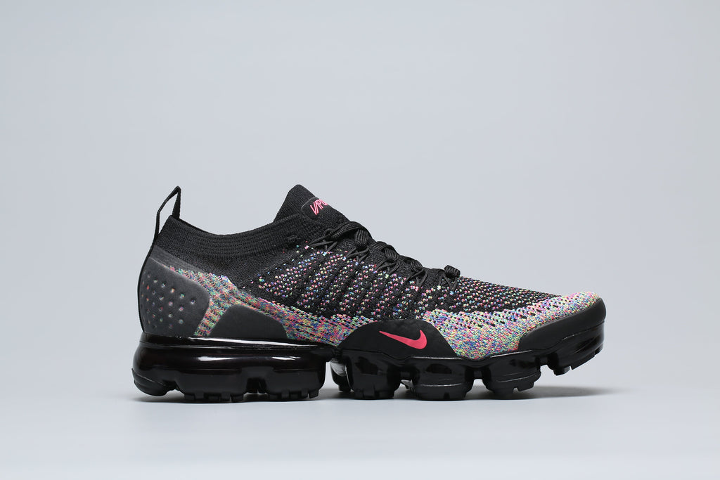 Nike Air VaporMax Flyknit 2 Sneakers in Black Multicolor 942842-015 - product image from the listing.