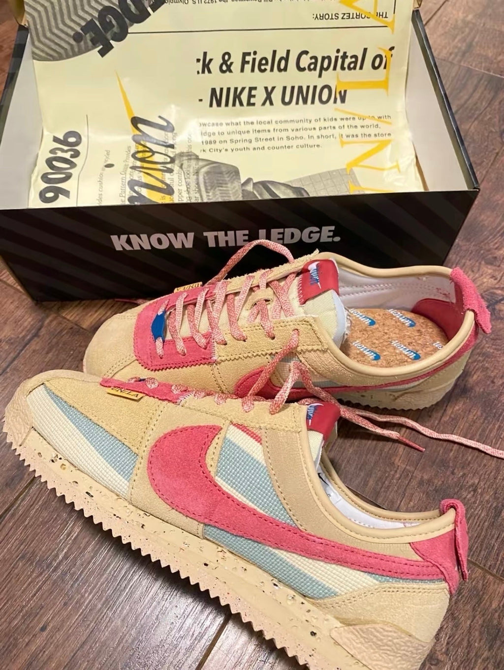 Nike Cortez SP Union LA Sneakers in Sesame DR1413-200 - product image from the listing.