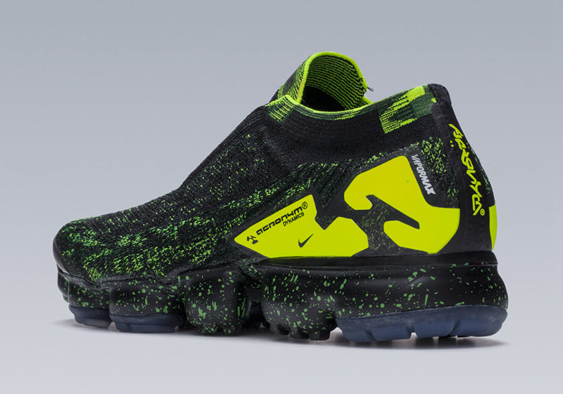 Nike Air VaporMax Moc 2 Acronym in Black Volt AQ0996-007 - product image from the listing.