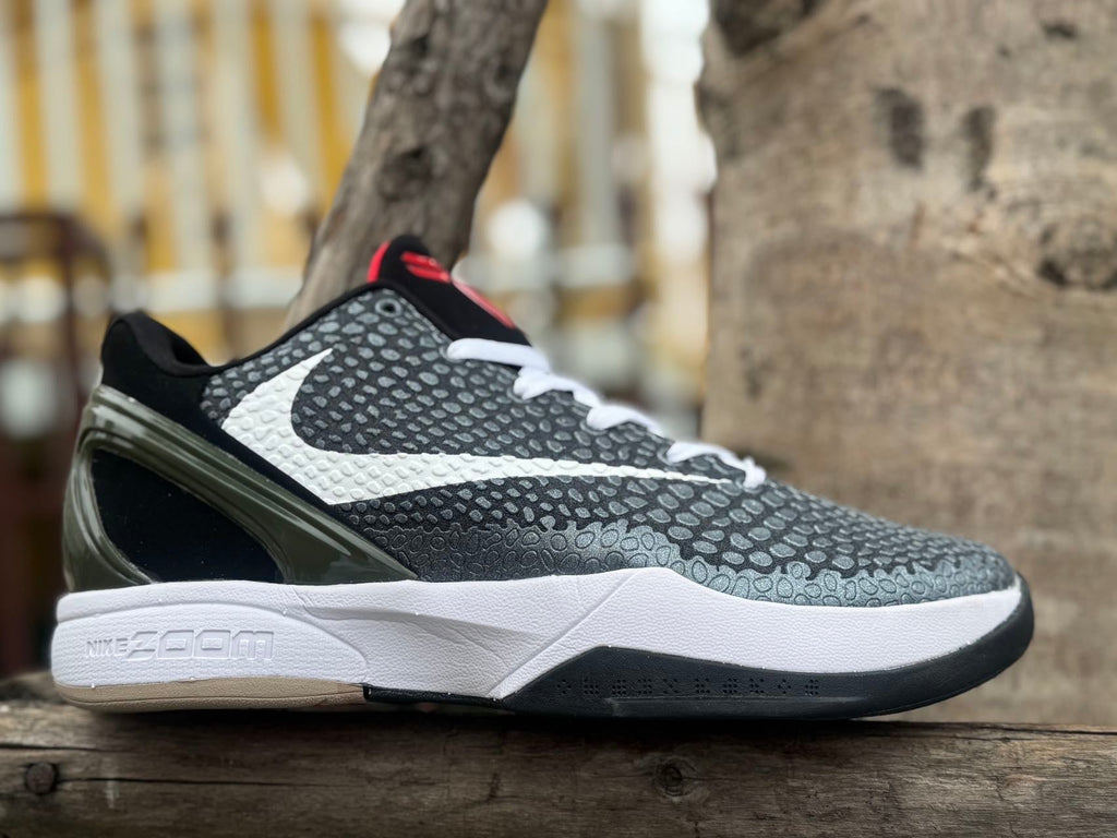 Nike Kobe 6 Basketball Shoes in Black White Red - product image from the listing.