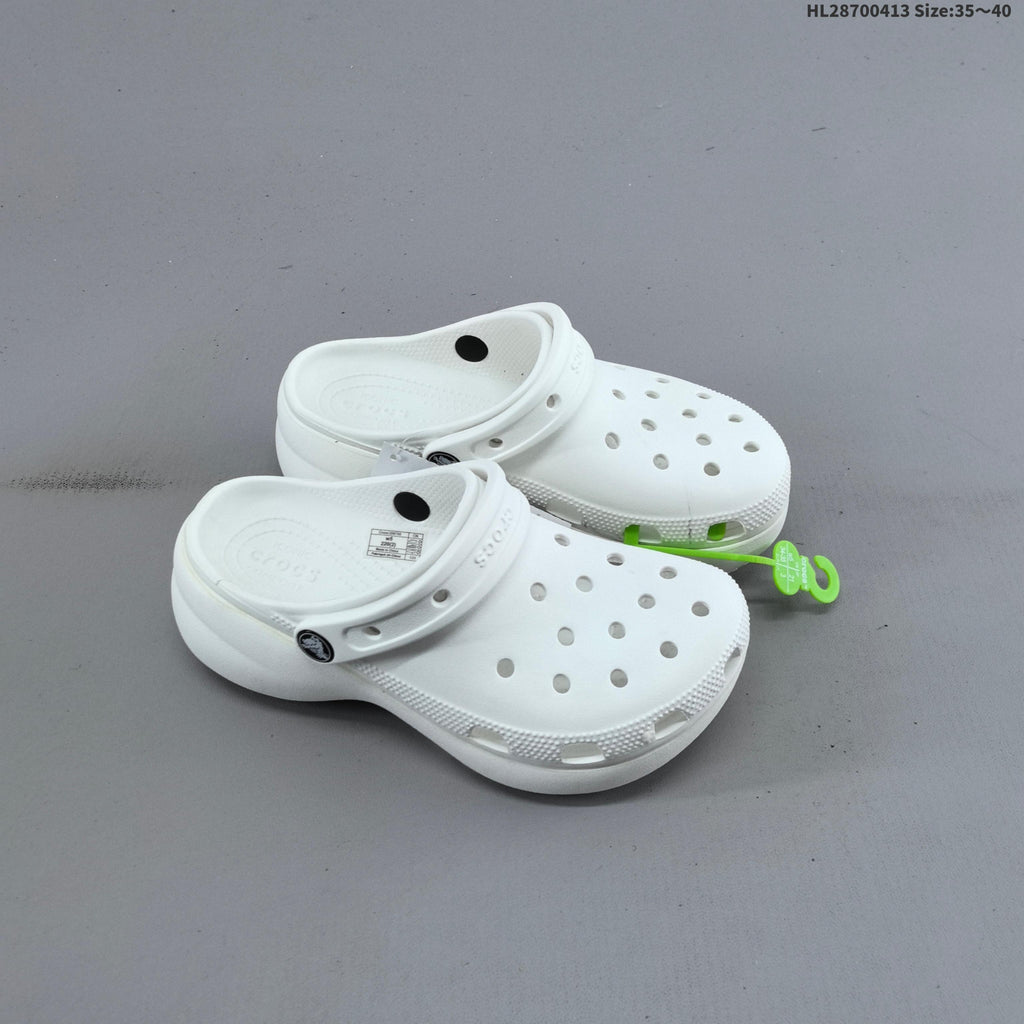 White and Black Crocs Classic Clog Platform - product image from the listing.