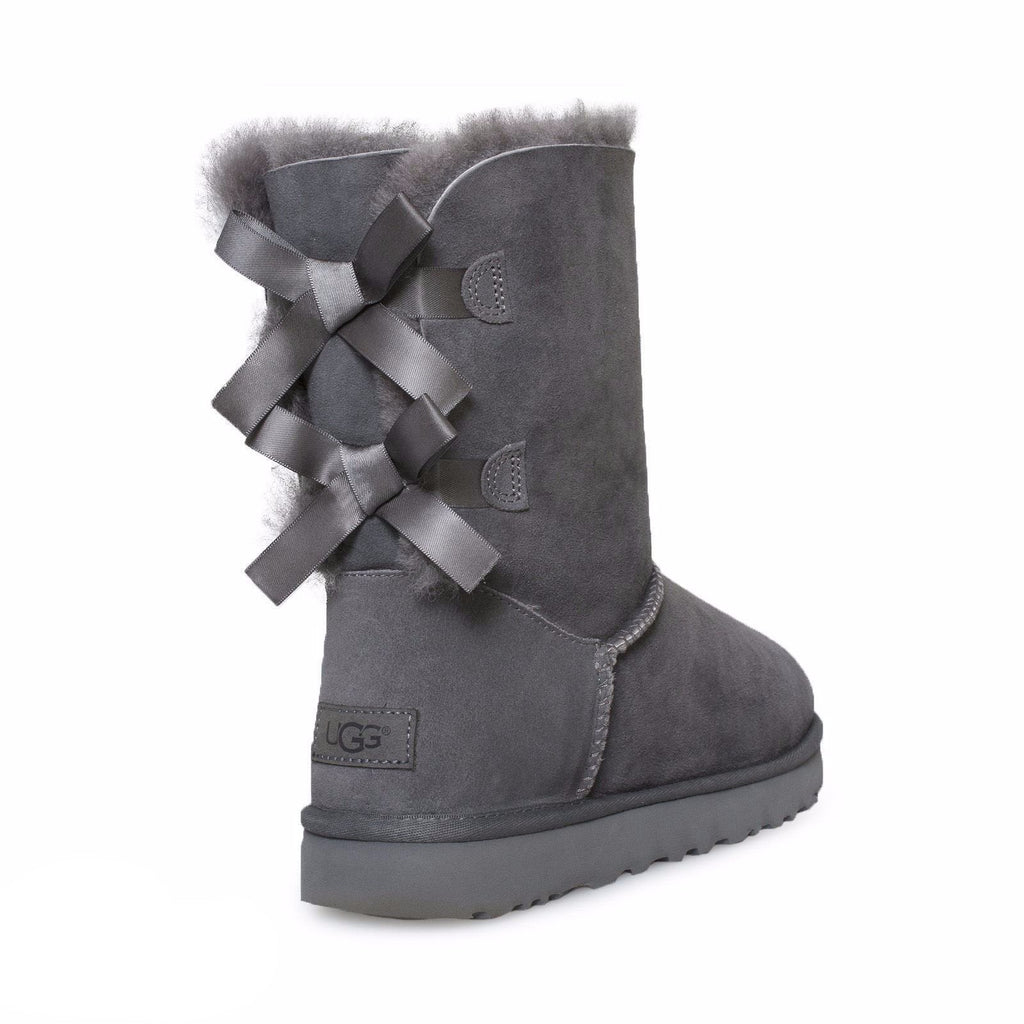 Women's UGG Bailey Bow II Grey Boots - product image from the listing.