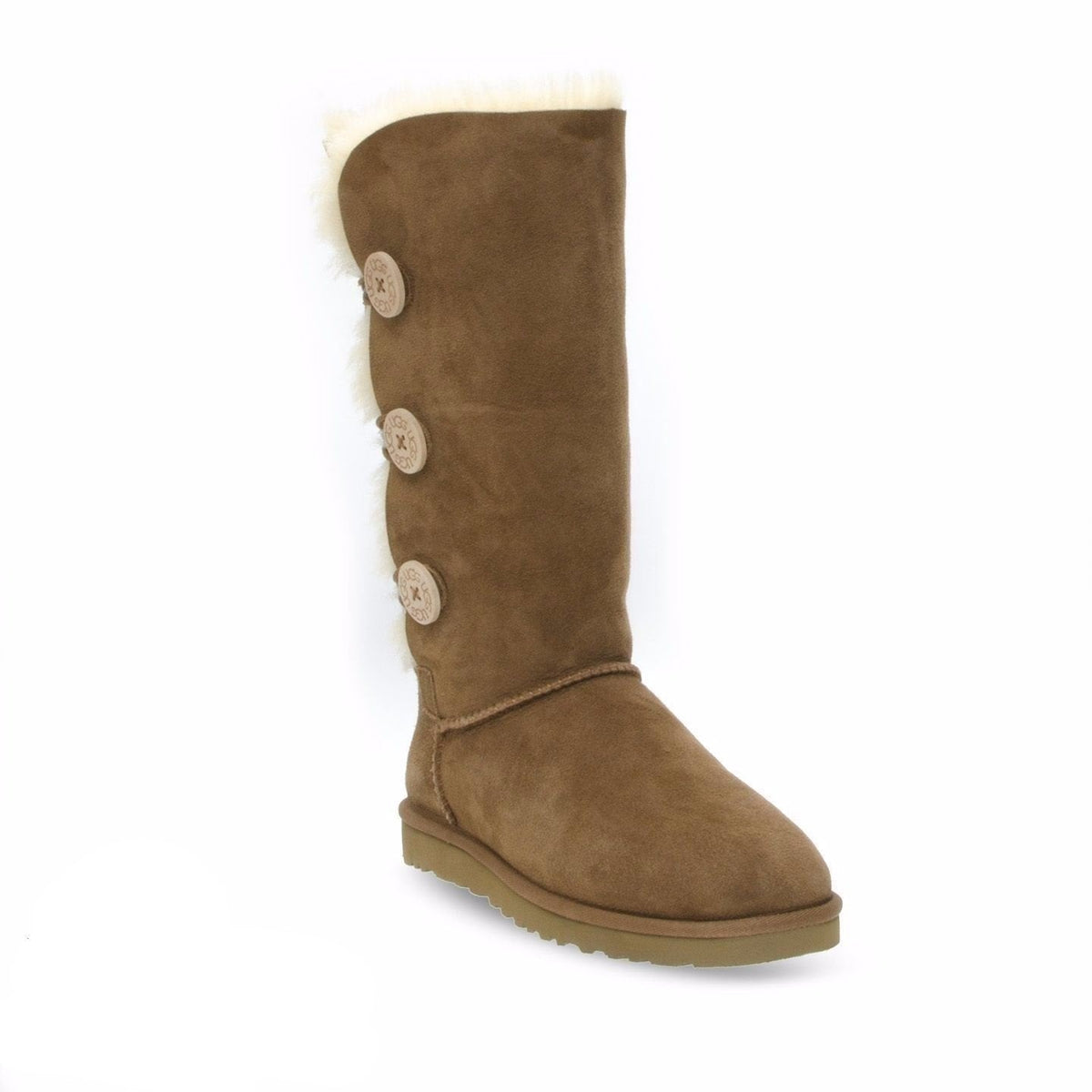 Women's UGG Bailey Button Triplet II Chestnut Boots - product image from the listing.