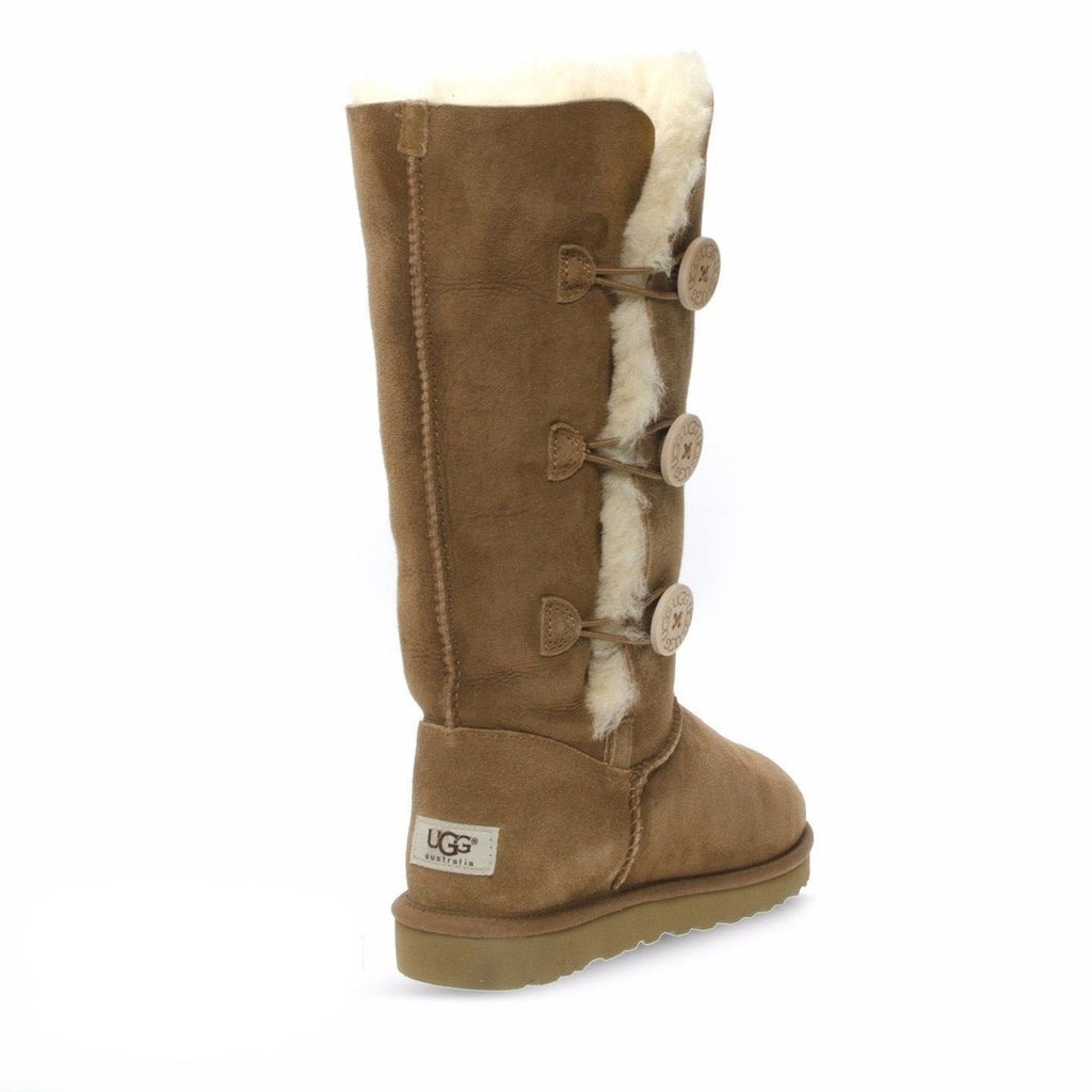Women's UGG Bailey Button Triplet II Chestnut Boots - product image from the listing.