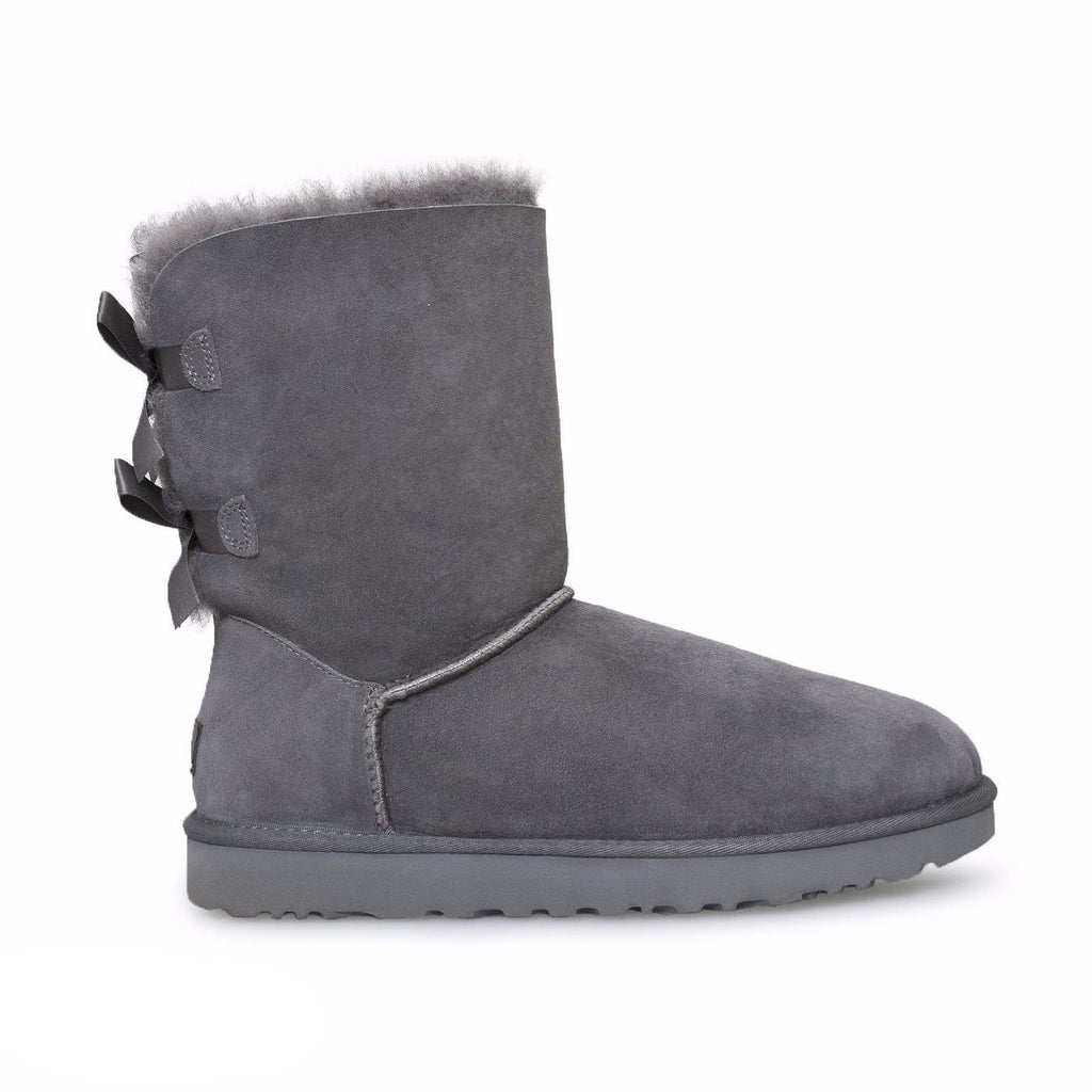 Women's UGG Bailey Bow II Grey Boots - product image from the listing.