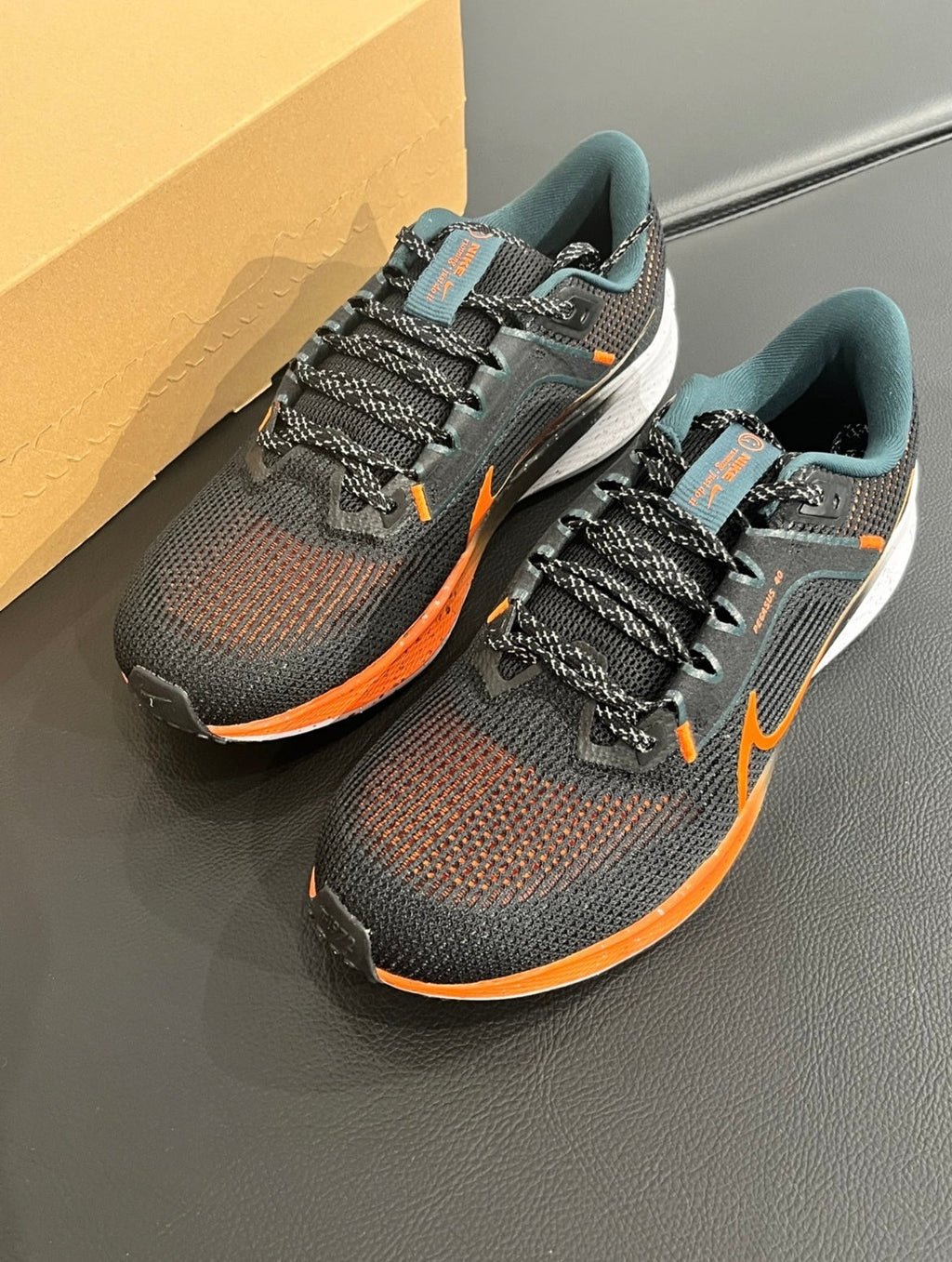 Nike Air Zoom Pegasus 40 Running Shoes in Black Orange FQ8723-010 - product image from the listing.
