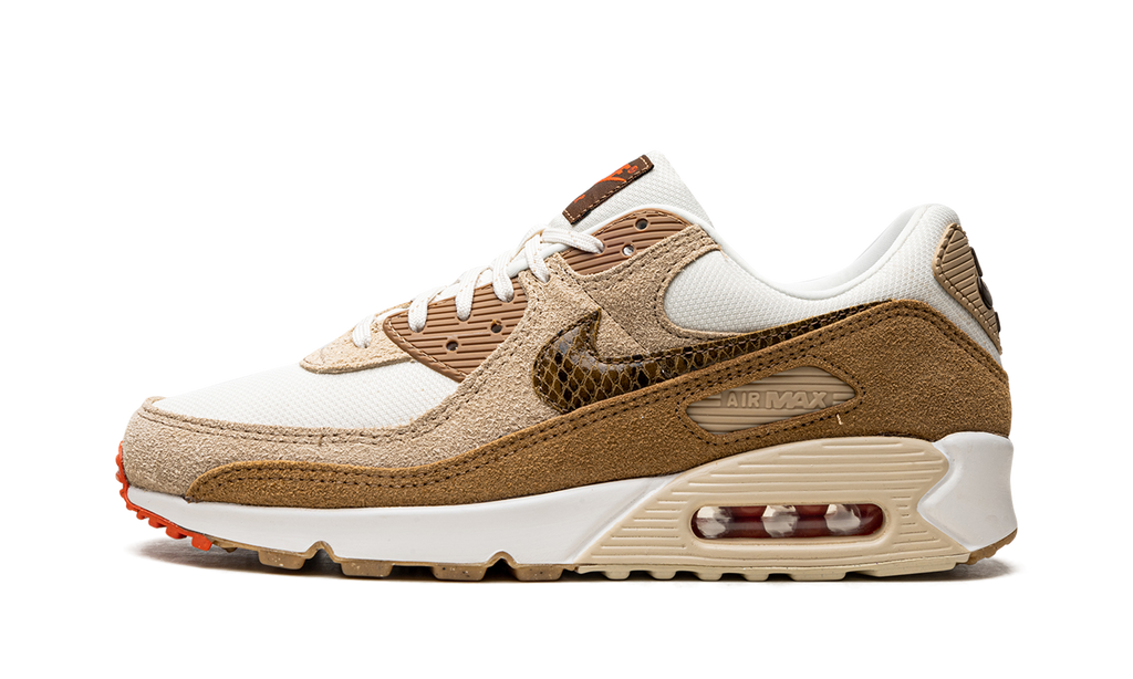 Women's AIR MAX 90 "Pale Ivory Snakeskin Swoosh" DX9502 100 - product image from the listing.