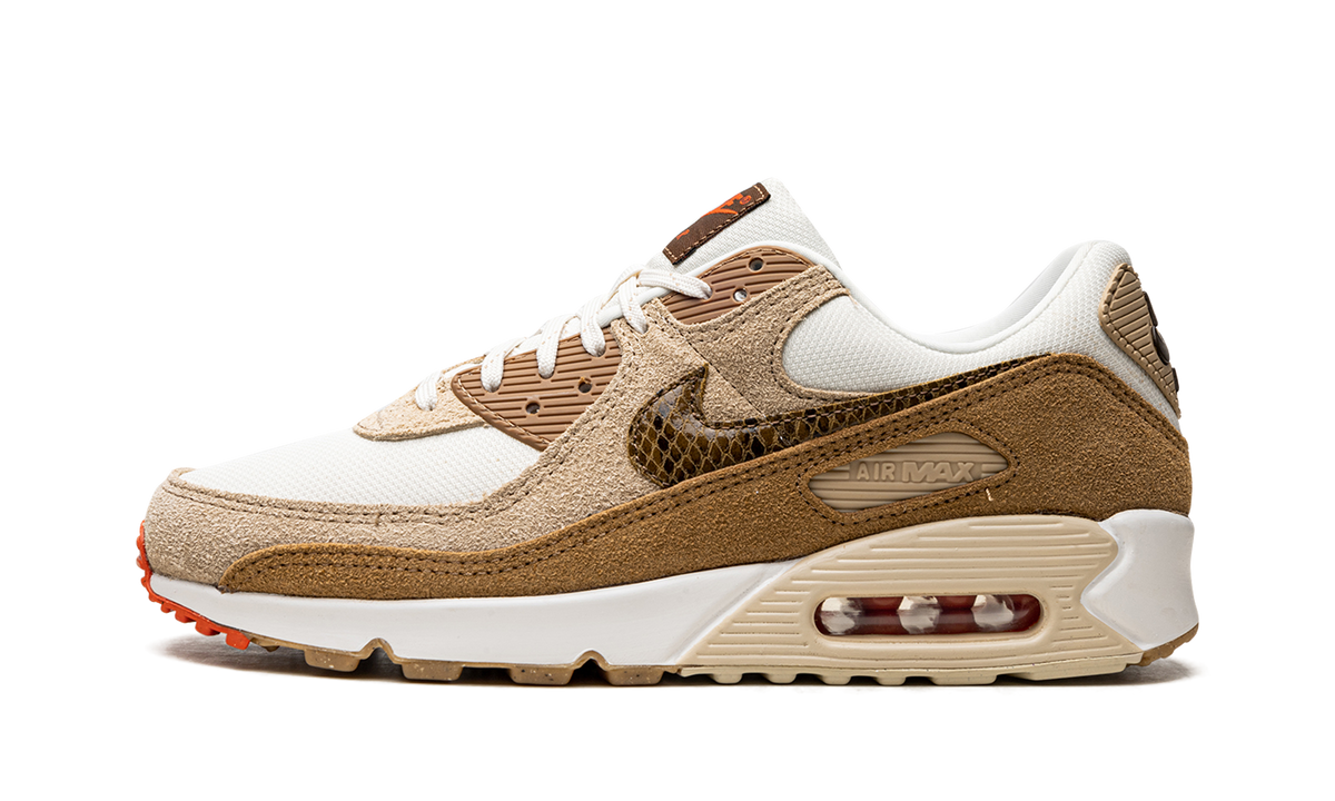 Women's AIR MAX 90 "Pale Ivory Snakeskin Swoosh" DX9502 100 - product image from the listing.