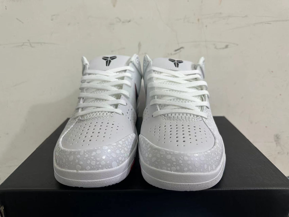 Nike Kobe 4 Protro Basketball Shoes in White - product image from the listing.