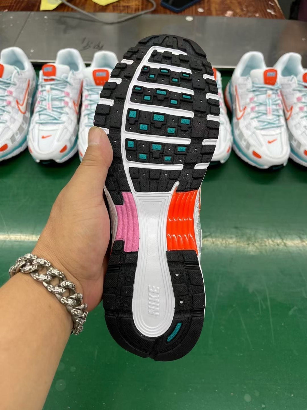 Nike P-6000 Sneakers in White Orange Teal - product image from the listing.