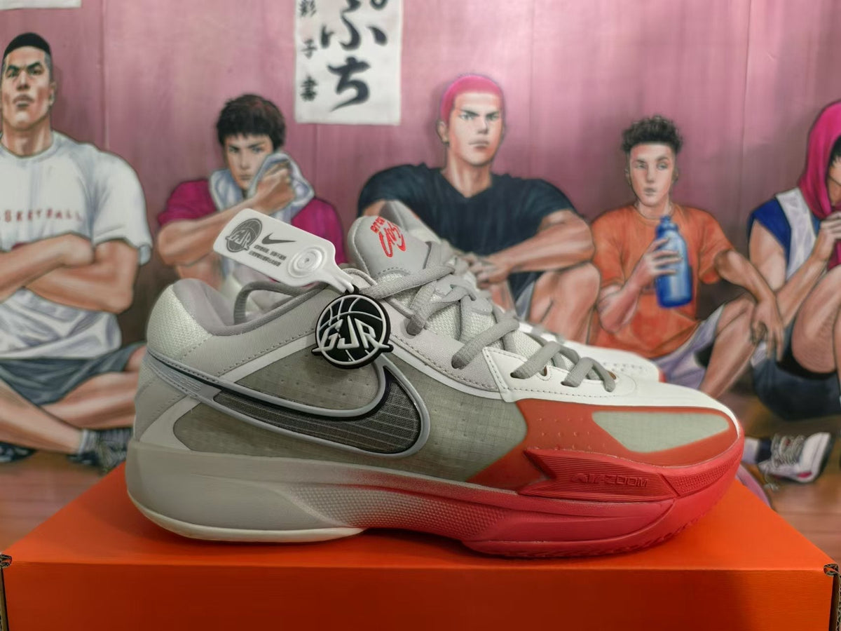 Nike Ja 2 Basketball Shoes in White Gray Red - product image from the listing.