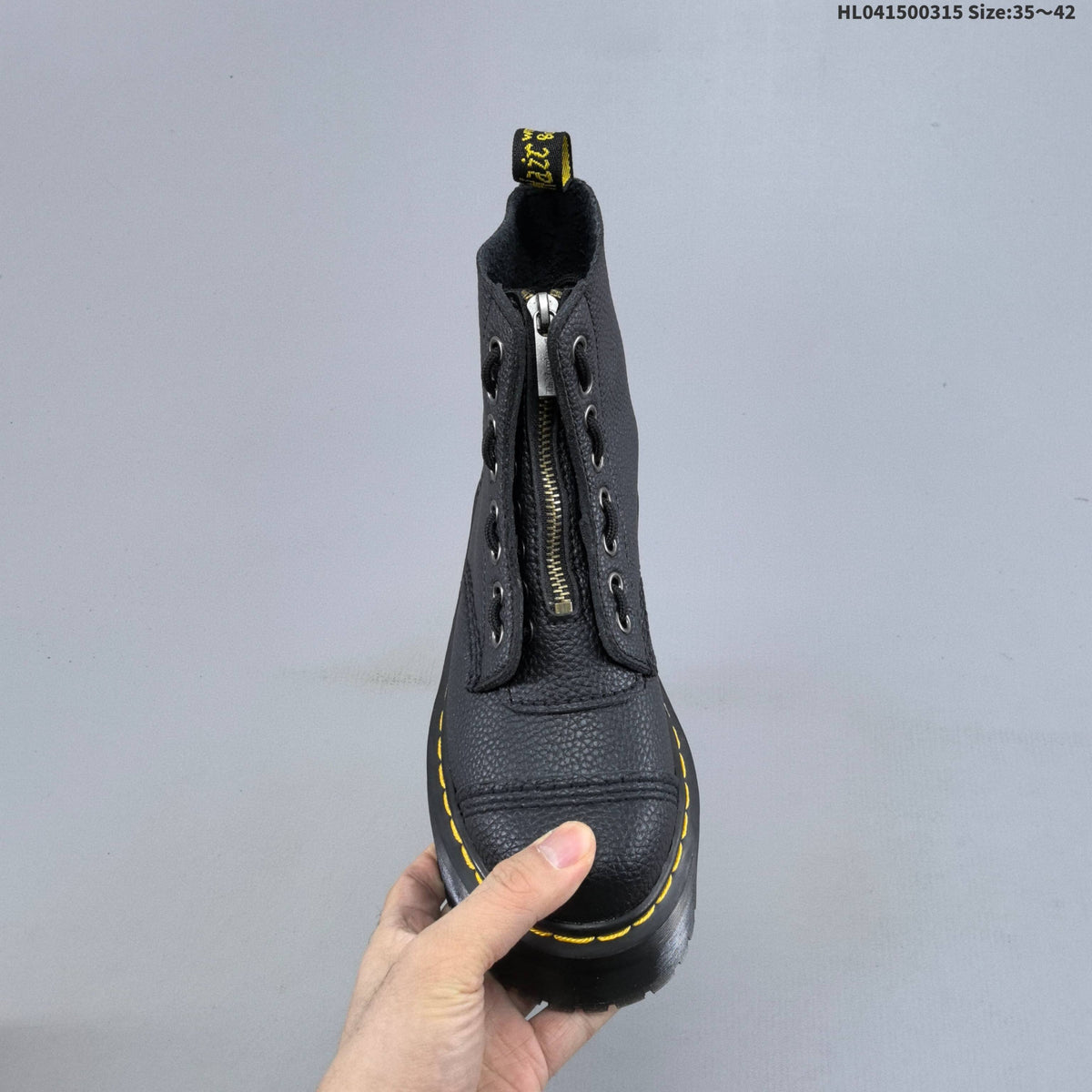 Black Platform Lace-Up Ankle Boots by Dr. Martens - product image from the listing.