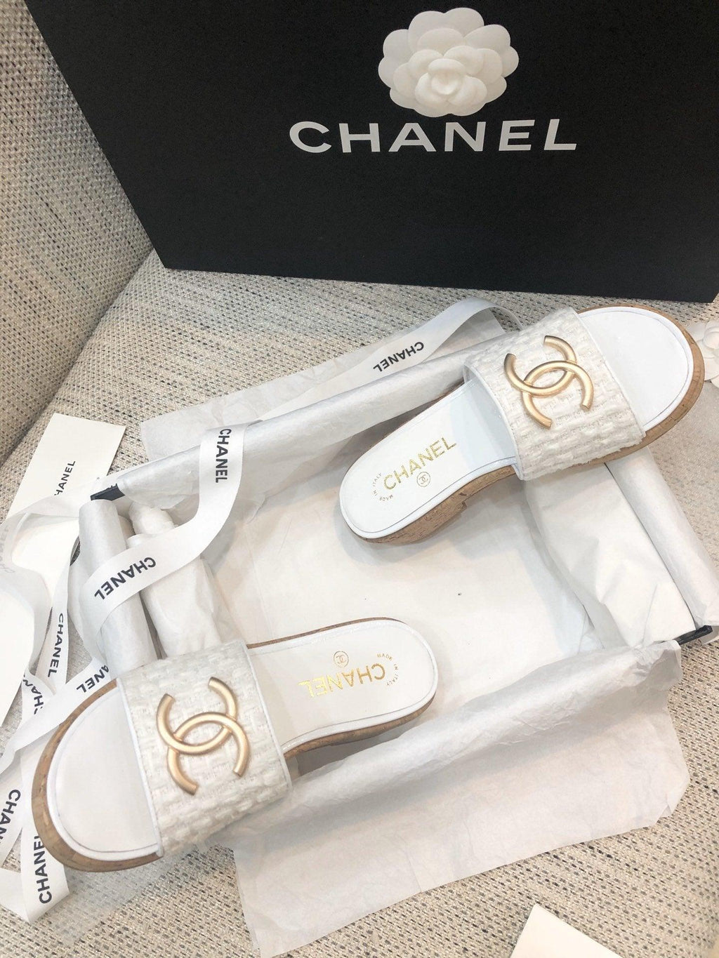 Sandals by Chanel - product photo shown in the listing for this item.