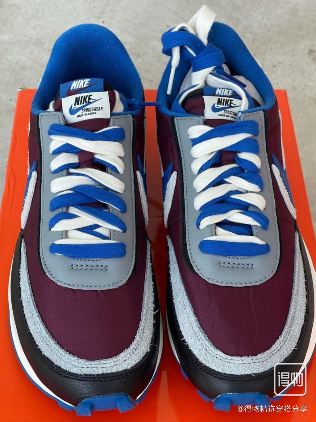 Nike LDWaffle sacai x UNDERCOVER in Burgundy Blue DJ4877-600 - product image from the listing.