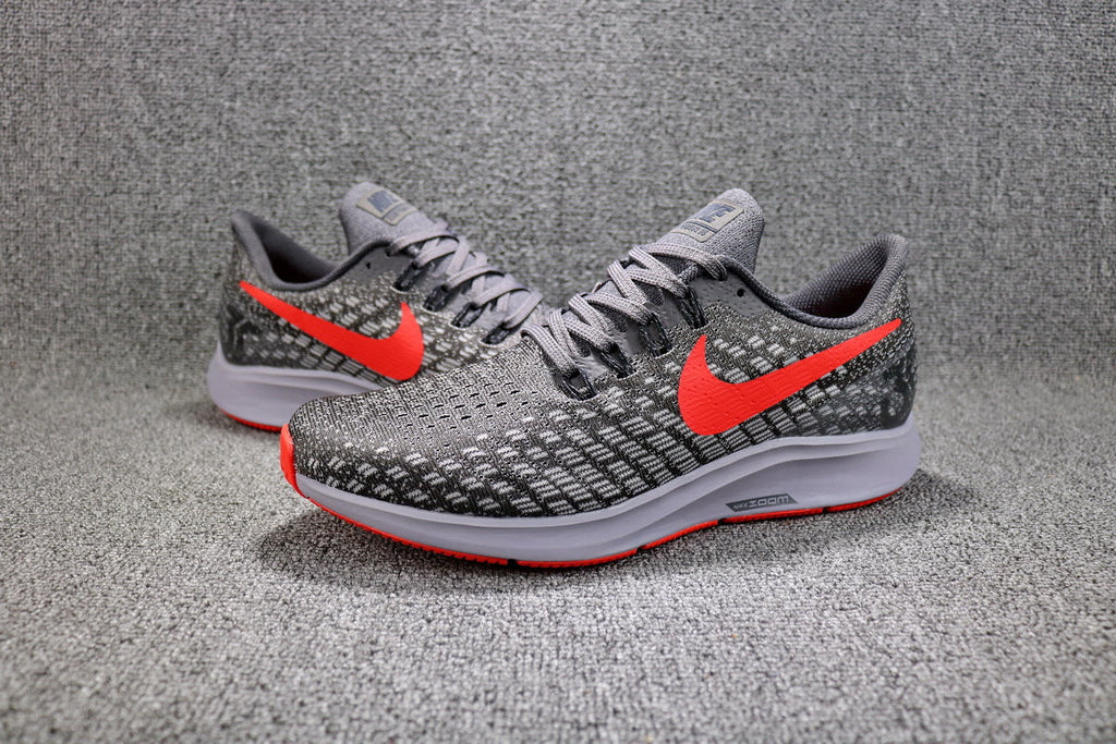 Nike Air Zoom Pegasus 35 Shoes for Running, Grey/Crimson 942851-006 - product image from the listing.