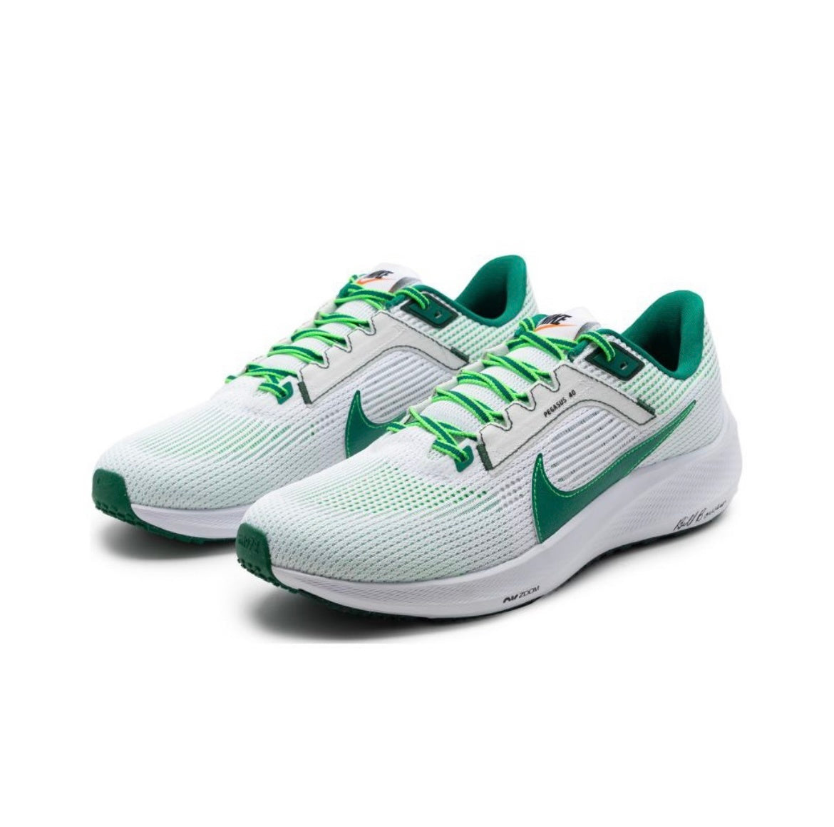 Nike Air Zoom Pegasus 40 PRM Shoes for Running, White/Green FJ0329-100 - product image from the listing.