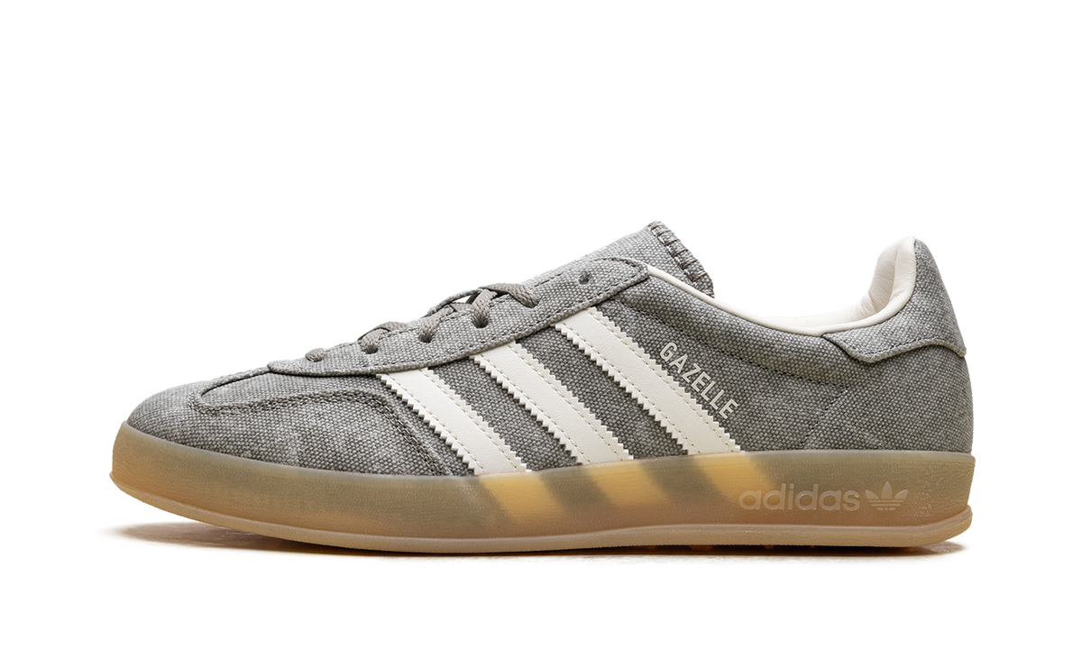 Women's Gazelle Indoor "Silver Pebble Off White Canvas" IH7033 - product image from the listing.