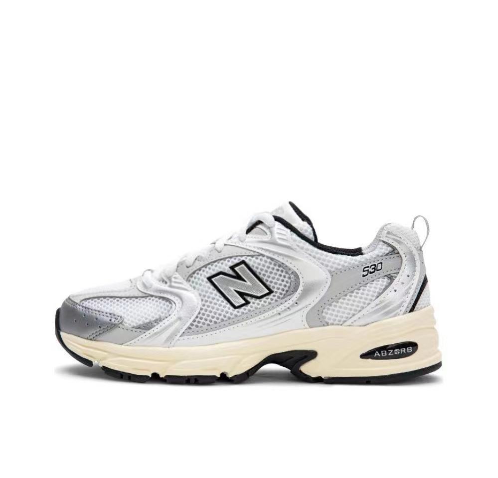 White and Silver New Balance MR530TA Sneakers - product image from the listing.