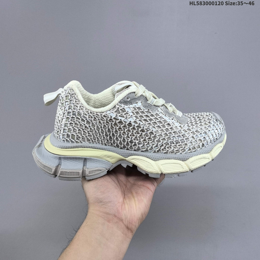 Gray Balenciaga 3XL Fishnet Low-Top Sneakers - product image from the listing.