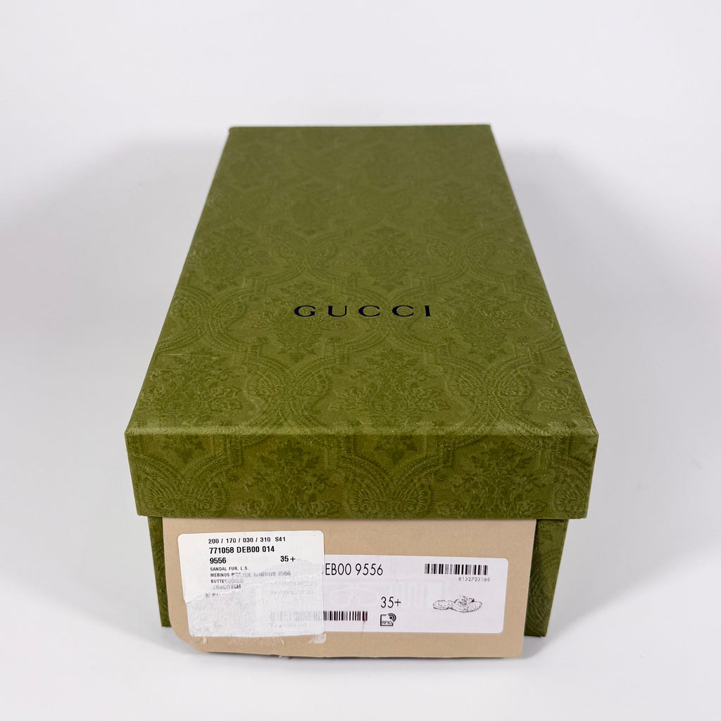 Women's Gucci Shearling GG Cut Out Slide Sandal - 5.5 - product image from the listing.