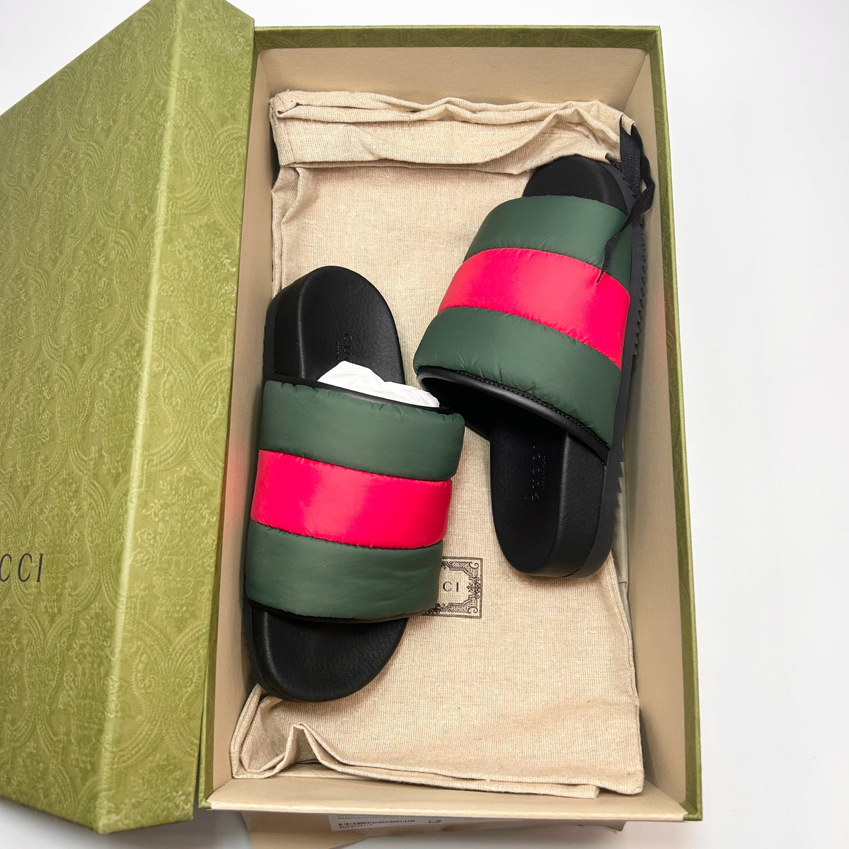 Women's Gucci Padded Nylon Web Slide Sandal - 5 - product image from the listing.
