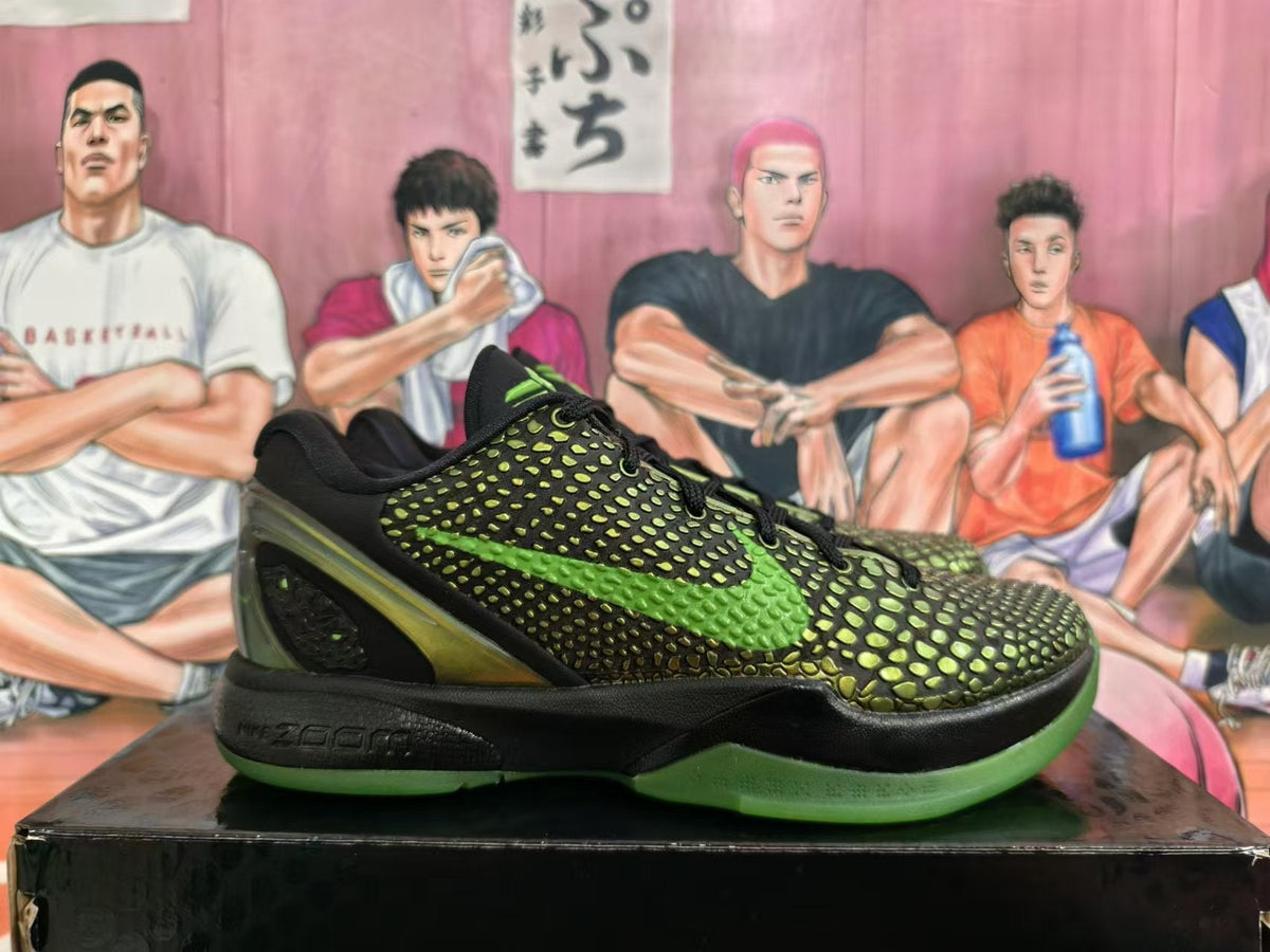 Nike Kobe 6 Protro Sneakers Basketball Shoes in Black Green - product image from the listing.