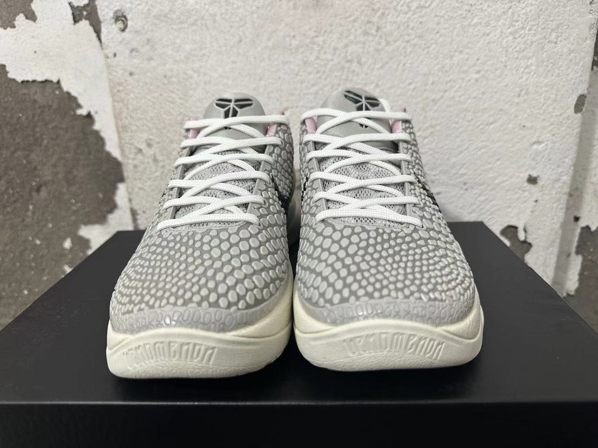 Nike Kobe 6 Protro Basketball Shoes in White Grey - product image from the listing.