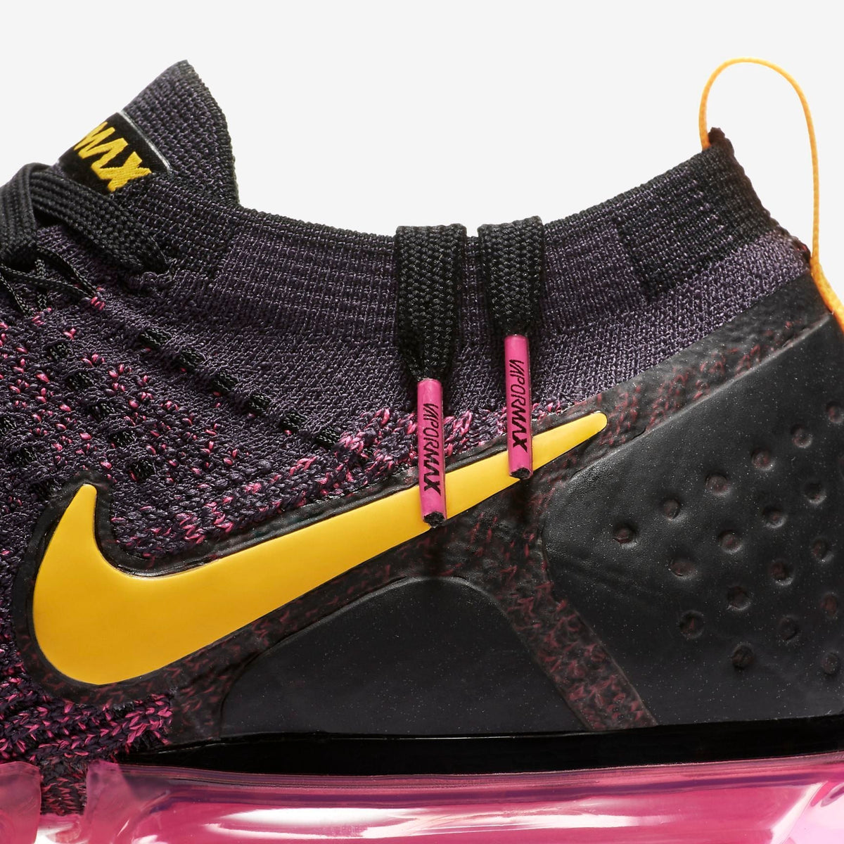 Nike Air VaporMax Flyknit 2 Running Shoes in Black Yellow - product image from the listing.