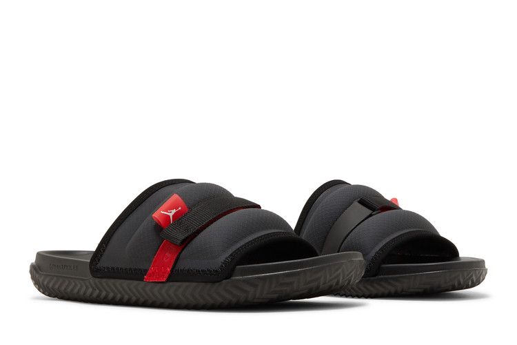 Jordan Super Play Slide in Black University Red - product image from the listing.