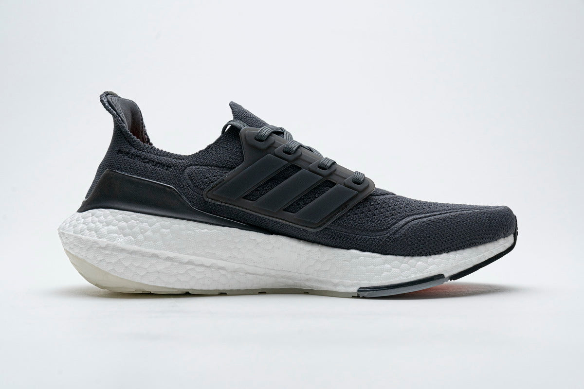 adidas UltraBoost 21 Running Shoes, in Charcoal and White FY0372 - product image from the listing.