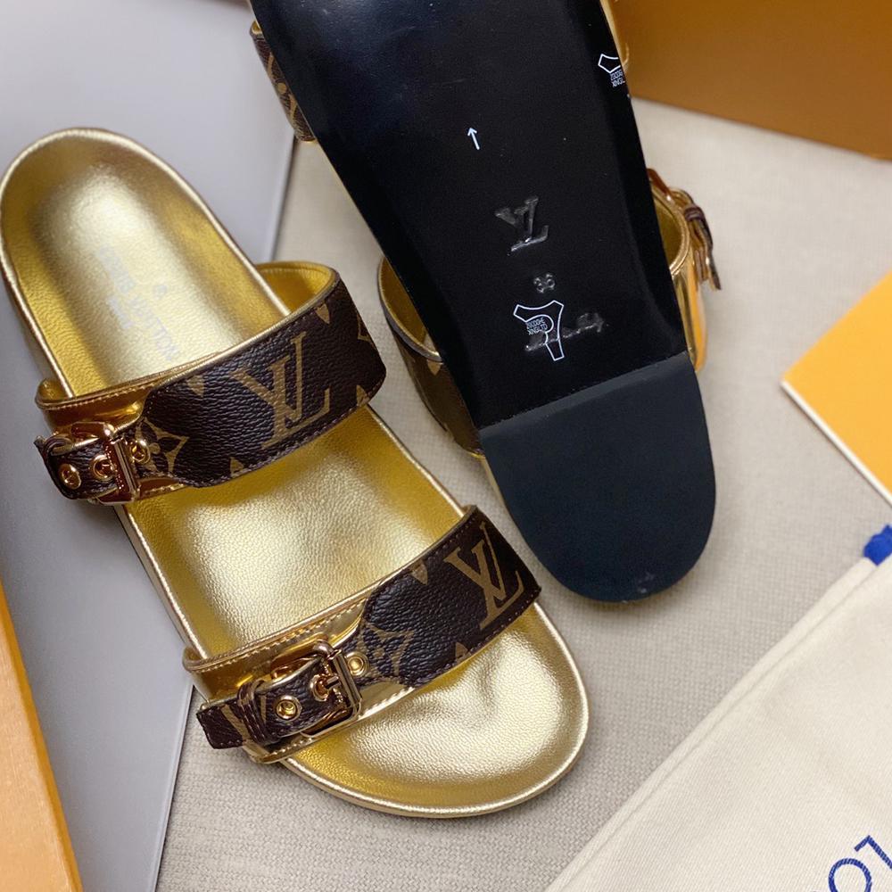 Gold Bom Dia Flat Mule by Louis Vuitton - product image from the listing.