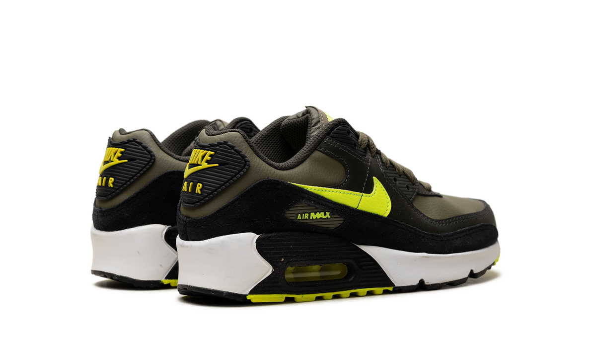 "Medium Olive Volt" Air Max 90 Leather GS DV3607 200 - product image from the listing.