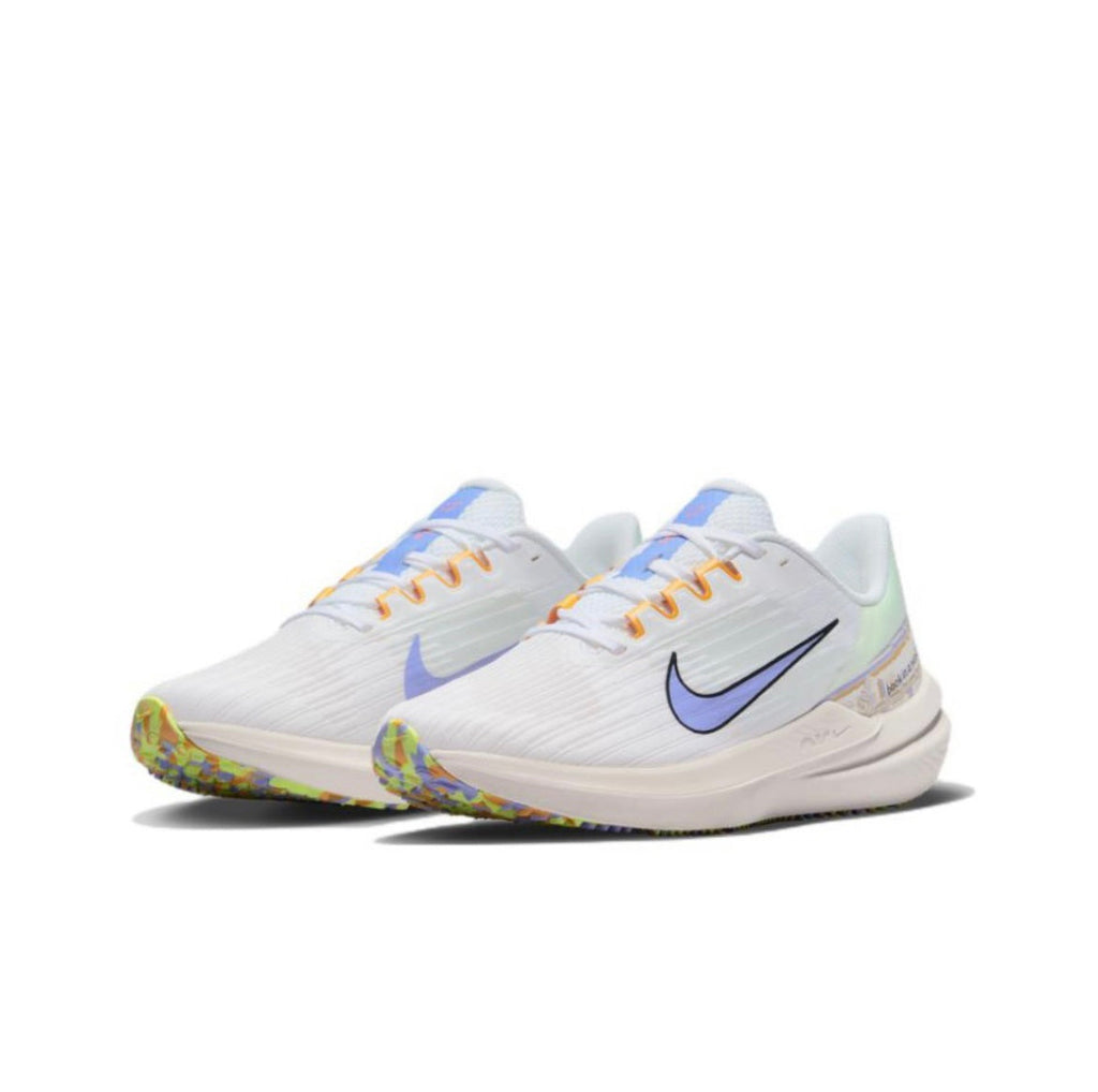 Nike Air Winflo 9 Running Shoes in White Blue DR8802-100 - product image from the listing.