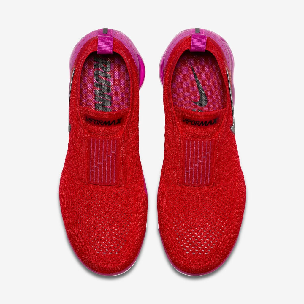 Nike Air VaporMax Flyknit Moc 2 Sneakers in Red Purple AJ6599-600 - product image from the listing.