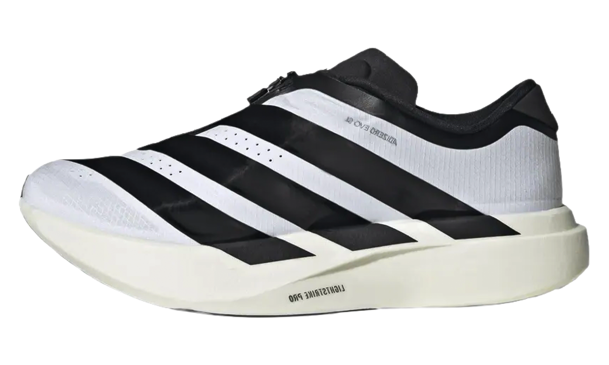 Women's Adizero Evo SL Zip "White Black" KI4796 - product image from the listing.