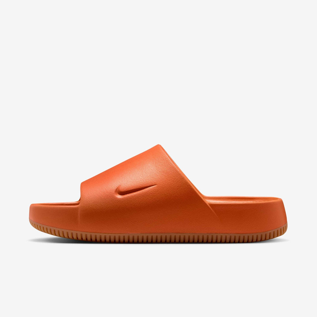 Men's Nike Calm Slides - Campfire Orange / Gum Medium Brown - product image from the listing.