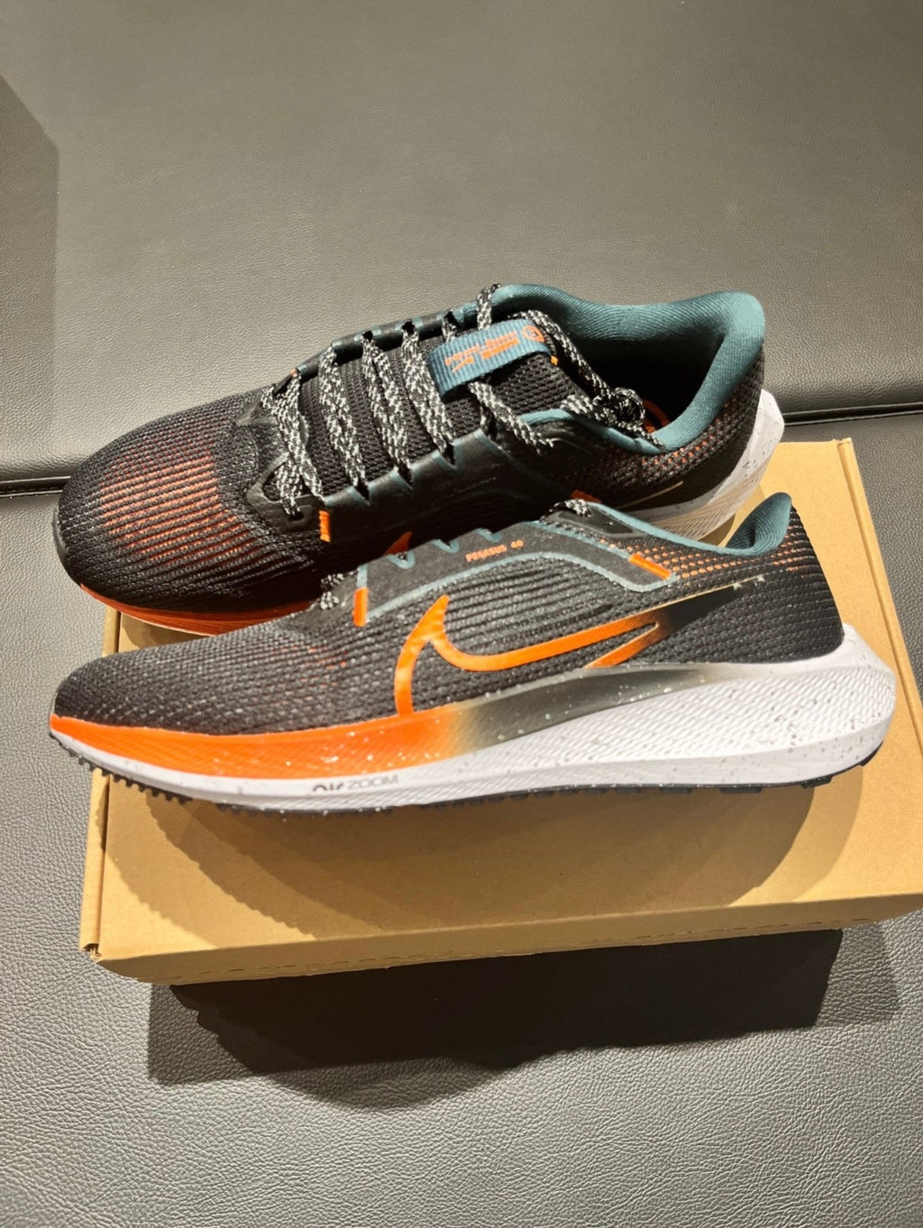 Nike Air Zoom Pegasus 40 Running Shoes in Black Orange FQ8723-010 - product image from the listing.