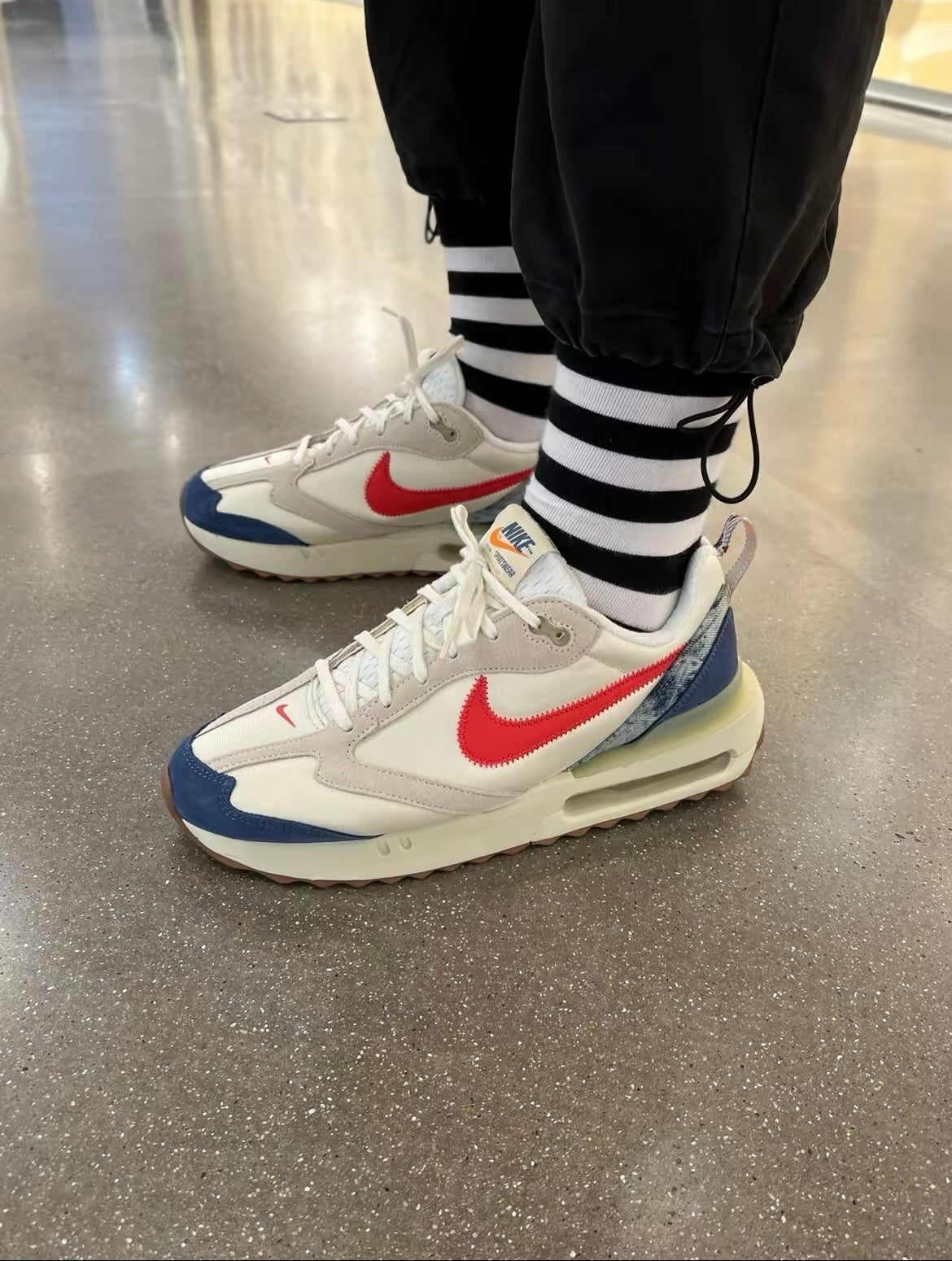 Nike Air Max Dawn DV1487-162 Sneakers, in Sail Red Blue - product image from the listing.