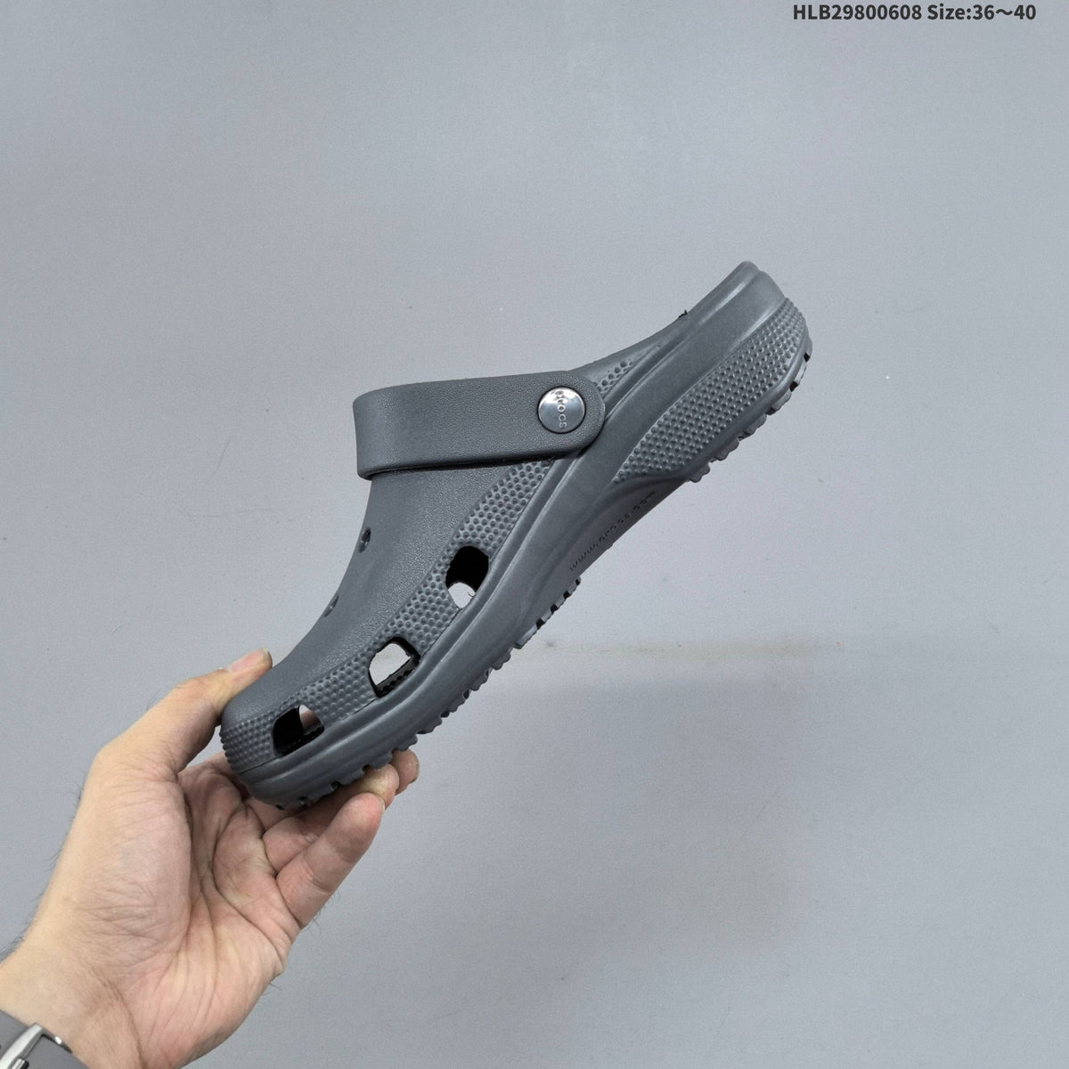 Charcoal Gray Crocs Classic Clog - product image from the listing.