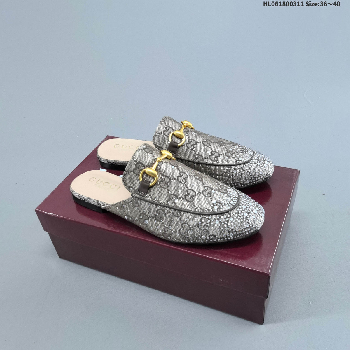 Princetown Crystal-Embellished Canvas Mule by Gucci - product image from the listing.