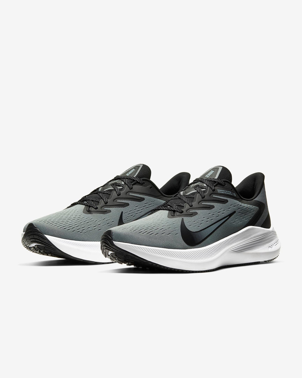 Nike Zoom Winflo 7 Shoes for Running, Grey/Black, CJ0291-003 - product image from the listing.