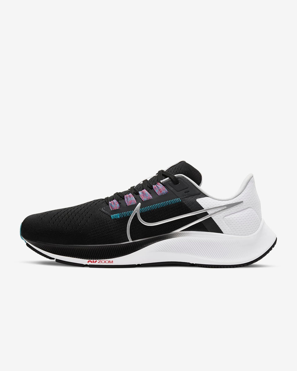 Nike Air Zoom Pegasus 38 Running Shoes in Black White CW7356-003 - product image from the listing.