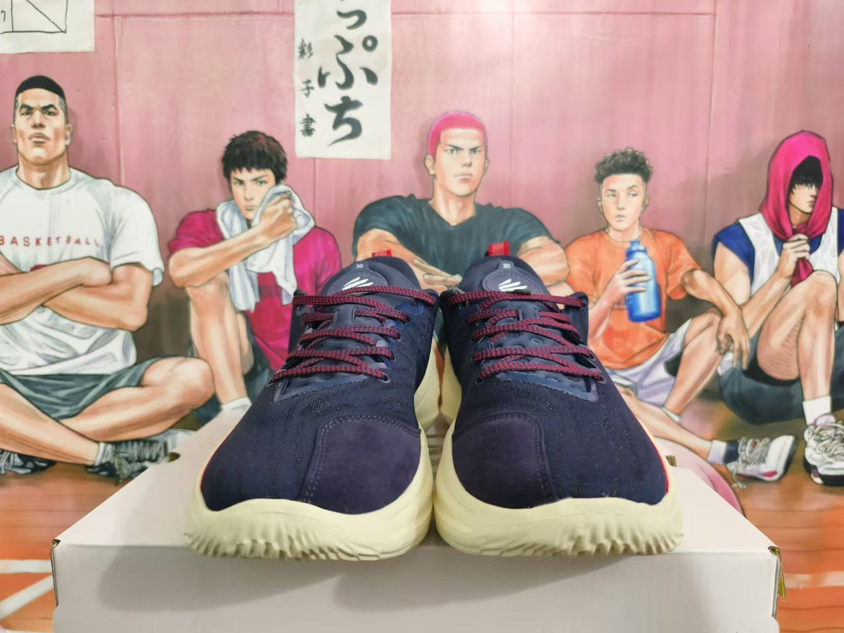 Nike Kyrie Low Basketball Shoes in Navy Red - product image from the listing.
