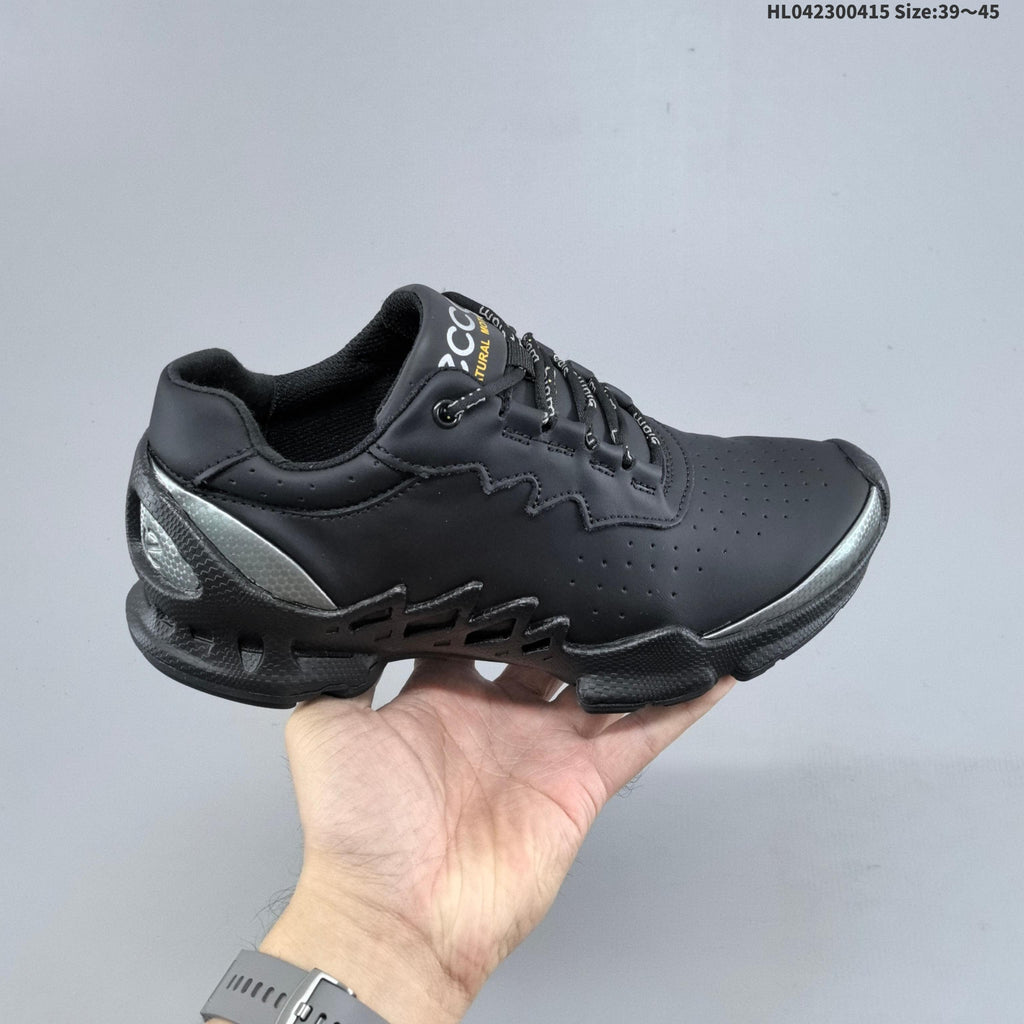 Men's ECCO Black Perforated Lace-Up Sneakers - product image from the listing.